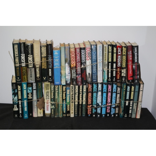 703 - A Large selection of Hardback books from Authors Jack Higgins, Dick Francis, Fredrick Forsyth and Mi... 