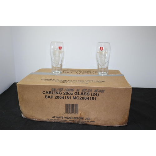 704 - 24 New IPT Worthington Pint Beer Glasses in box