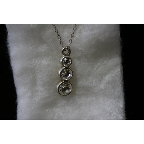 13 - 925 Silver Pendant Complete with Heart Shape Earrings