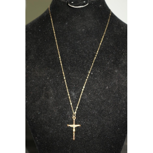 19 - 9ct Gold Crucifix on Chain