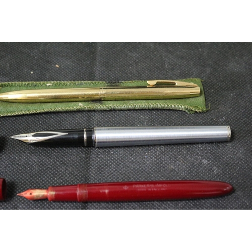 23 - A Collection of Fountain Pens and A Propelling Pencil Lot Includes Sheaffer propelling Pencil in Sle... 