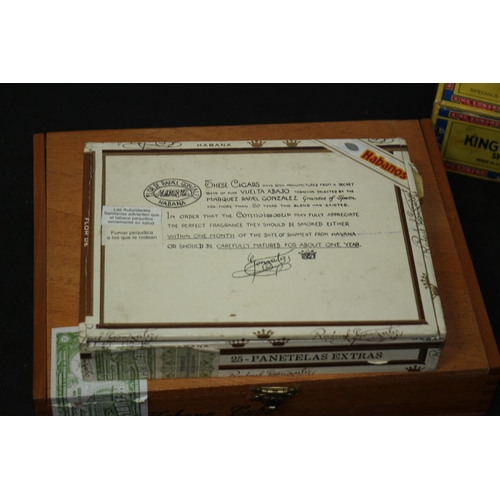 45 - A nice Selection of 4 Cigar Boxes including 1 Cigar and 1 Cigar Cutter