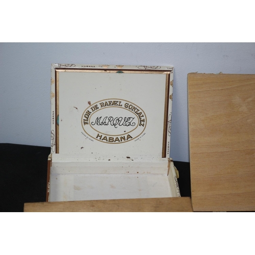 45 - A nice Selection of 4 Cigar Boxes including 1 Cigar and 1 Cigar Cutter