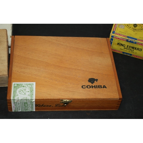 45 - A nice Selection of 4 Cigar Boxes including 1 Cigar and 1 Cigar Cutter