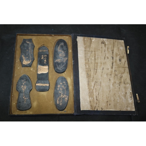 46 - Believed to be Japanese Calligraphy Tools in Presentation Case