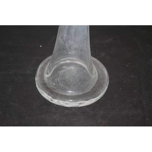 217 - Tall, 81cm, Clear Glass Flute Vase with Heavy Base