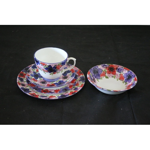 232 - Breakfast Set with Floral design Signed Fletcher Prentice