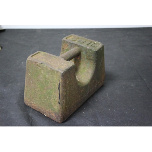 104 - A Vintage 56 lb Metal Weight Ideal for a Door Stop  / Garden