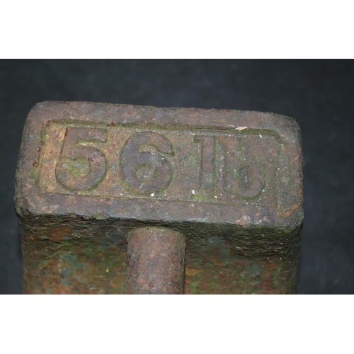 104 - A Vintage 56 lb Metal Weight Ideal for a Door Stop  / Garden