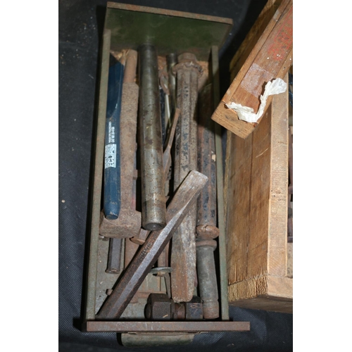 114 - A Good Selection of Vintage Chisels and an Assortment of Punches and Other Items