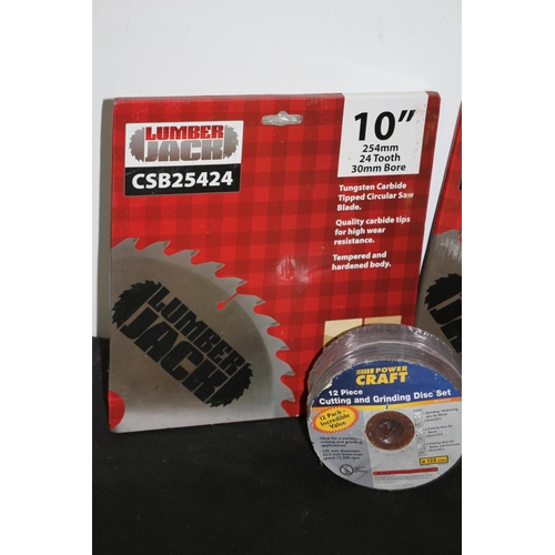 123 - 2 X 10 Inch Tungsten Carbide Tipped Circular Saw Blades plus 12 Cutting and Grinding Disc Set