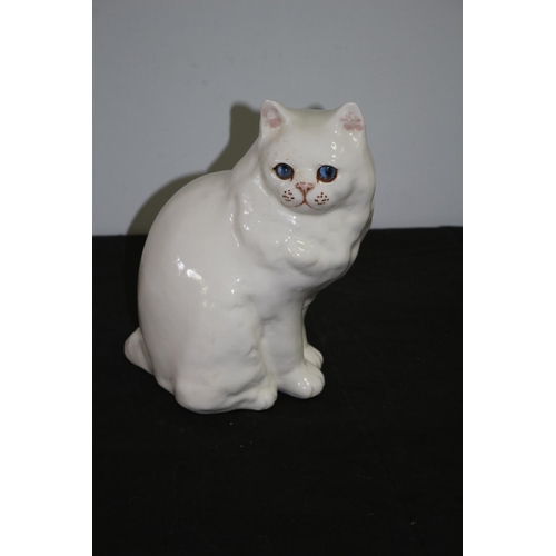 248 - A Winstanley Size 6 Sitting Cat White Marked on Bottom