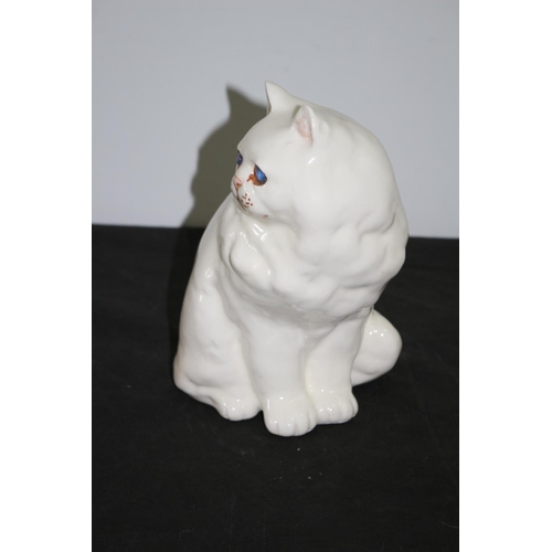 248 - A Winstanley Size 6 Sitting Cat White Marked on Bottom