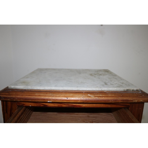 256 - A French Marble Top Wooden Cabinet Including China Insert