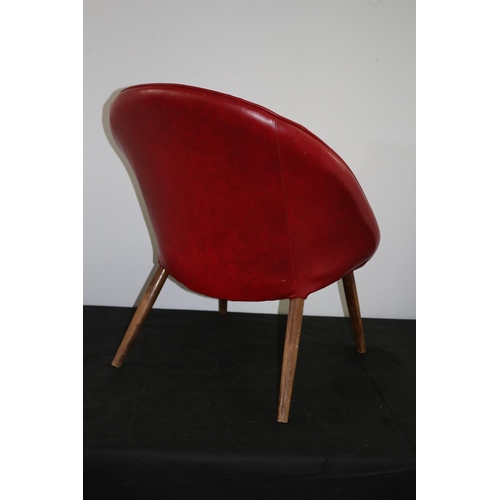 263 - A Mid Century Red Low Tub Chair