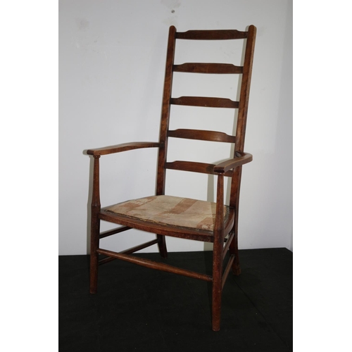 264 - A Ladder Back Wood Chair with Age