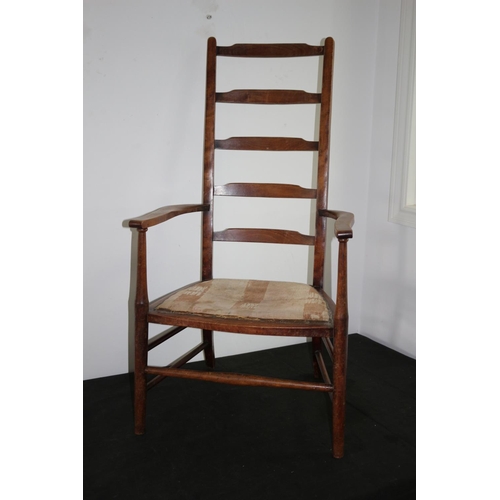 264 - A Ladder Back Wood Chair with Age