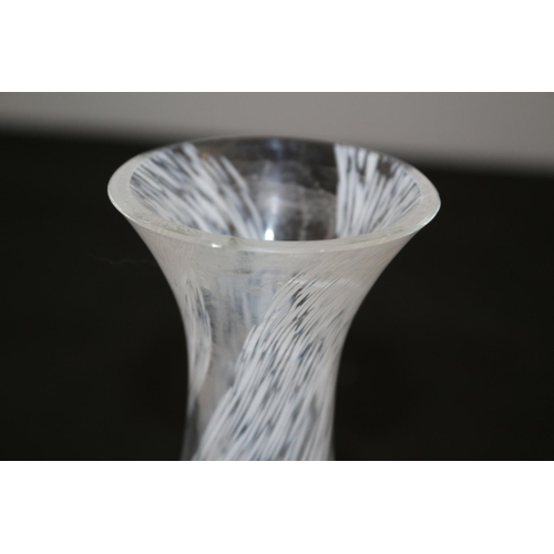 270 - Cathness Glass Vase with White Twist Drizzle Design