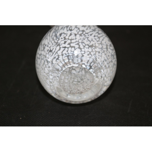 270 - Cathness Glass Vase with White Twist Drizzle Design