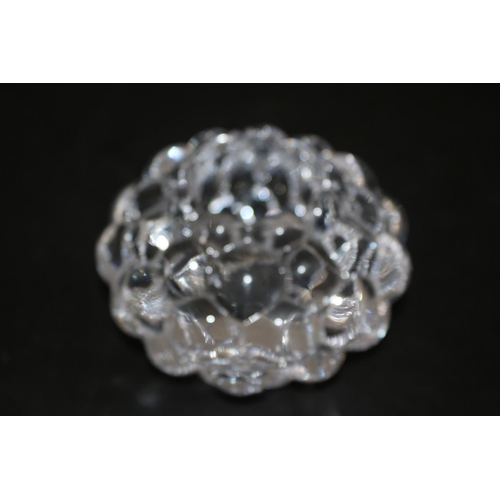 272 - Vintage, Heavy, Signed Orrefors Crystal Grape Cluster Candle Holder