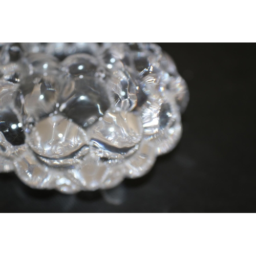 272 - Vintage, Heavy, Signed Orrefors Crystal Grape Cluster Candle Holder