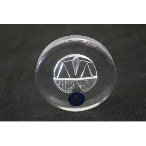 273 - Royal Copenhagen Glass Paperweight with Scales Inscribed