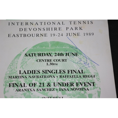 61 - Signed Order of Play Eastbourne 1989 Arantxa Sanchez