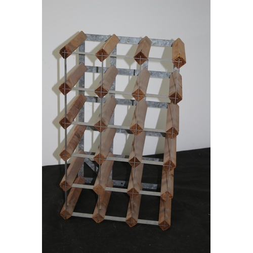 66 - 15 Bottle Wooden Wine Rack