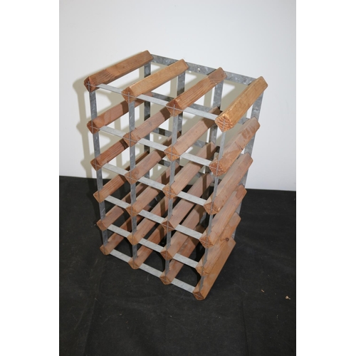 66 - 15 Bottle Wooden Wine Rack