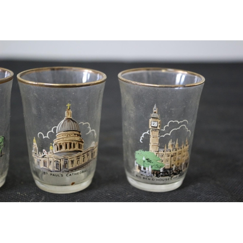 83 - 6 Vintage London Themed Shot Glasses