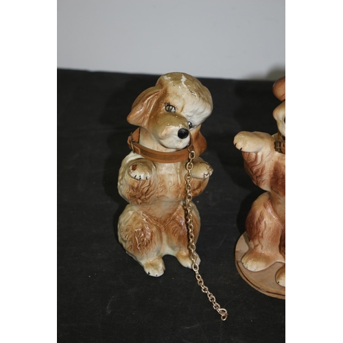 86 - 2 Vintage Poodle Dog Figurines