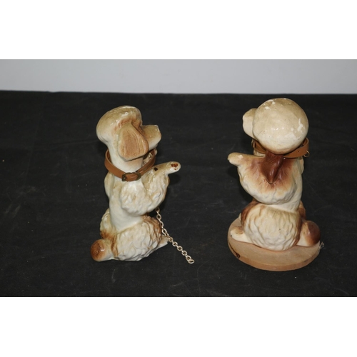 86 - 2 Vintage Poodle Dog Figurines