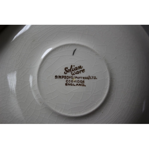 89 - 15 Piece Solian Ware, Simpsons Potters LTD 606, One Saucer has Chip