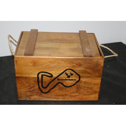 92 - Wooden Storage Box With Brands Hatch Theme 37x25x23