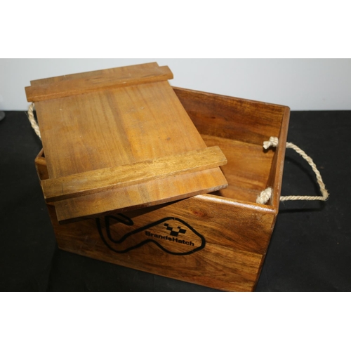 92 - Wooden Storage Box With Brands Hatch Theme 37x25x23