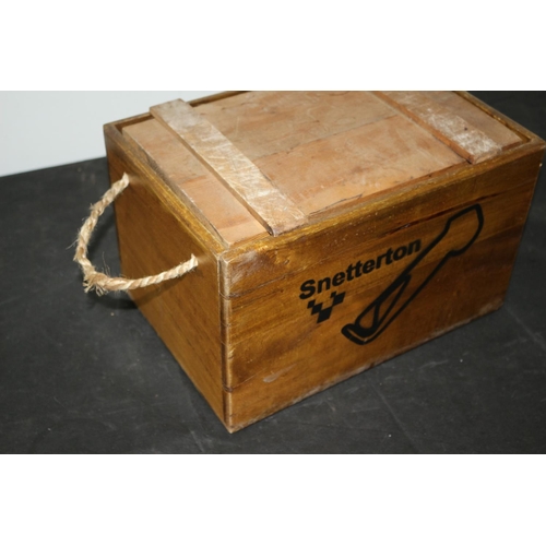 93 - Wooden Storage Box With Snetterton Theme 37x25x23