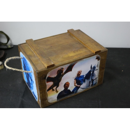 95 - Wooden Storage Box With Game Of Thrones  Theme 37x25x23