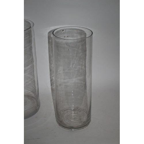 293 - 3 Large Glass Vases in 3 Different Widths