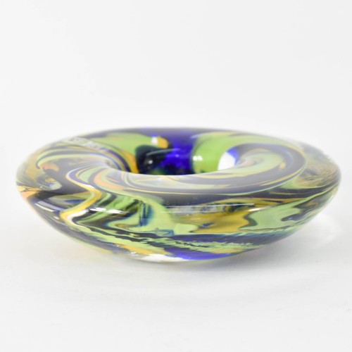 310 - A Colourful Mdina Art Glass Tea Light Holder Featuring Original Sticker. Signed To Base 