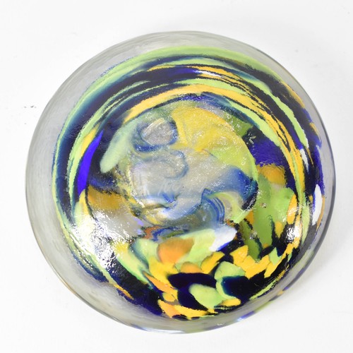 310 - A Colourful Mdina Art Glass Tea Light Holder Featuring Original Sticker. Signed To Base 