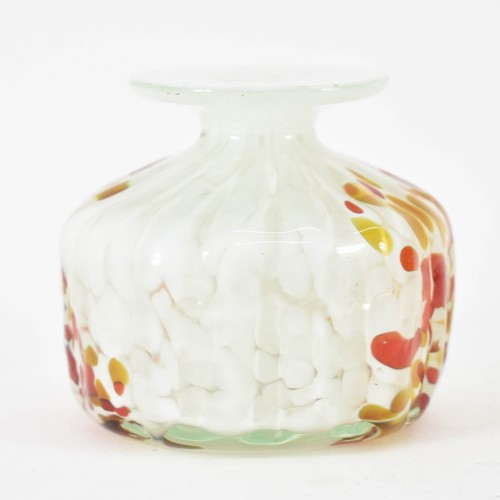 311 - A Delightful Small Mdina Art Glass Vase Featuring Red And Amber Flecked Design. Signed To Base. Heig... 