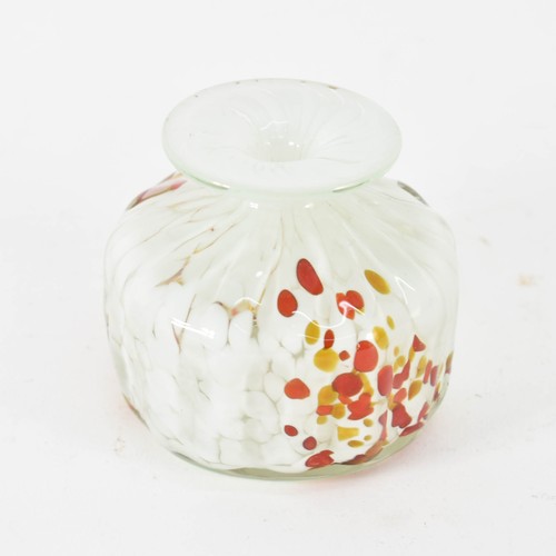 311 - A Delightful Small Mdina Art Glass Vase Featuring Red And Amber Flecked Design. Signed To Base. Heig... 