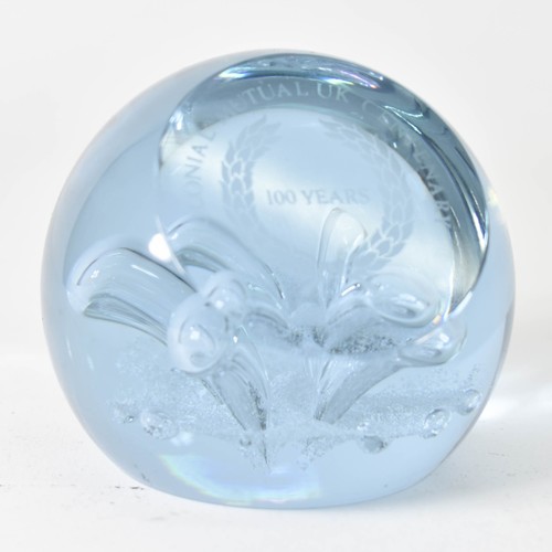 318 - A Rare Boxed Caithness Glass Paperweight - Amethyst Moonflower - To Commemorate The Centenary Of The... 