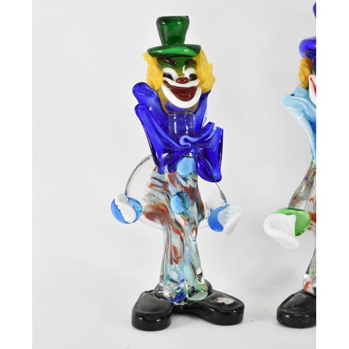 320 - A Collection Of 4 Murano Glass Clown Figurines. (A/F).