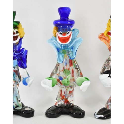 320 - A Collection Of 4 Murano Glass Clown Figurines. (A/F).