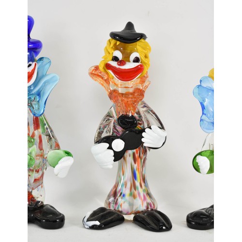 320 - A Collection Of 4 Murano Glass Clown Figurines. (A/F).