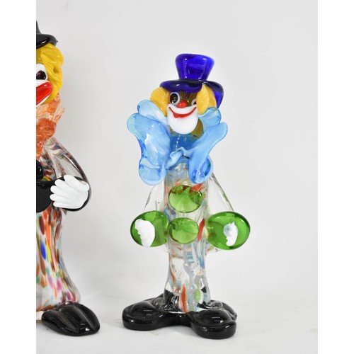 320 - A Collection Of 4 Murano Glass Clown Figurines. (A/F).