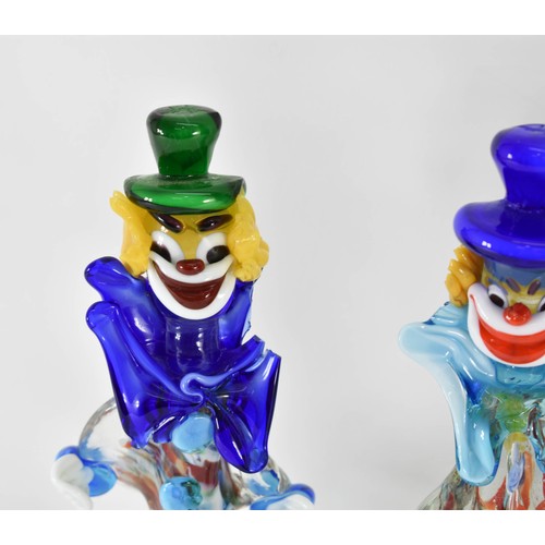 320 - A Collection Of 4 Murano Glass Clown Figurines. (A/F).