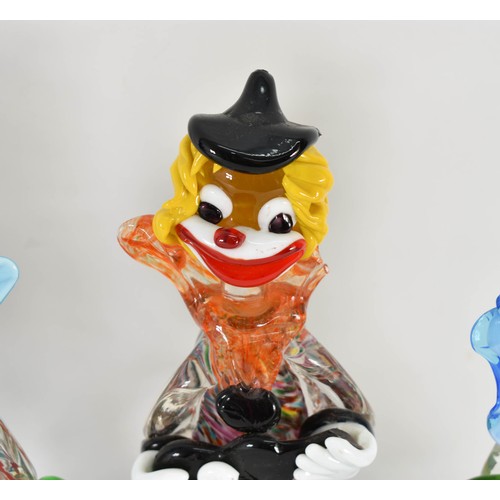 320 - A Collection Of 4 Murano Glass Clown Figurines. (A/F).