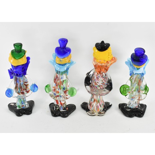 320 - A Collection Of 4 Murano Glass Clown Figurines. (A/F).